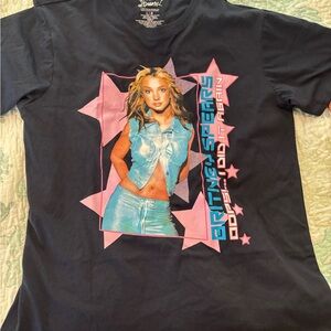 Britney Spears Oops!...I Did It Again Black Graphic Tee - Pink & Aqua Print